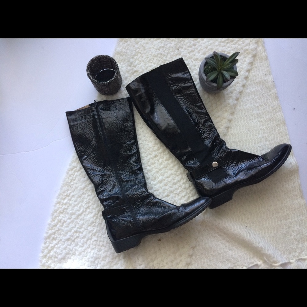 Sofft patent leather boots, sz 8 1/2M